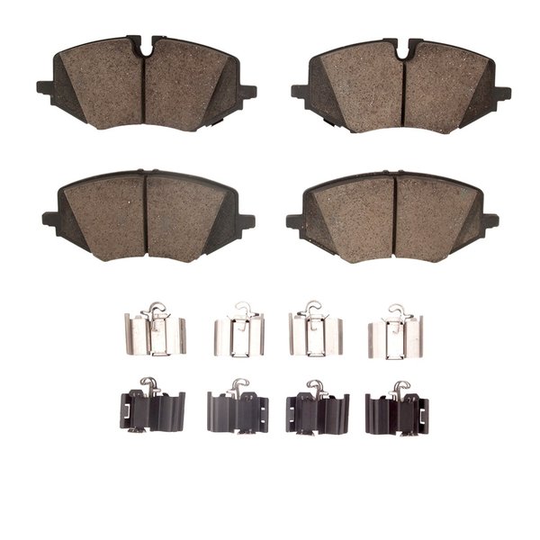 Dynamic Friction Co 5000 Advanced Brake Pads - Ceramic and Hardware Kit, Long Pad Wear, Front 1551-2307-01